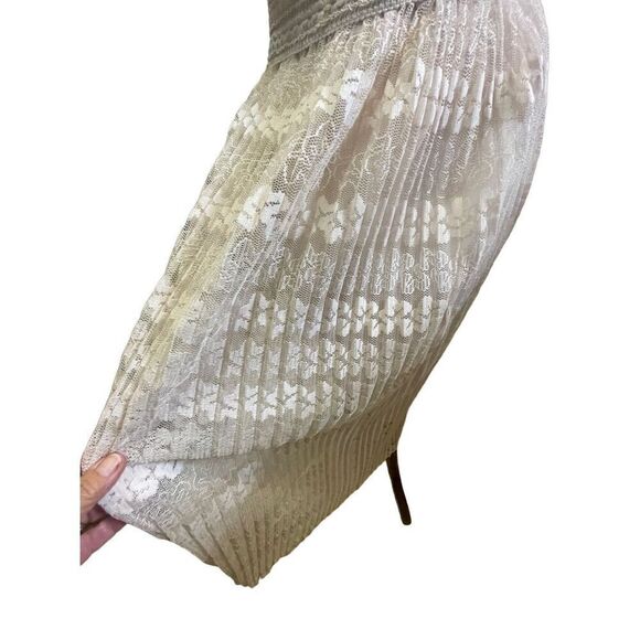 Channa Champagne Lace Fully Lined Pleated Midi/Maxi Skirt NWOT - Picture 11 of 16